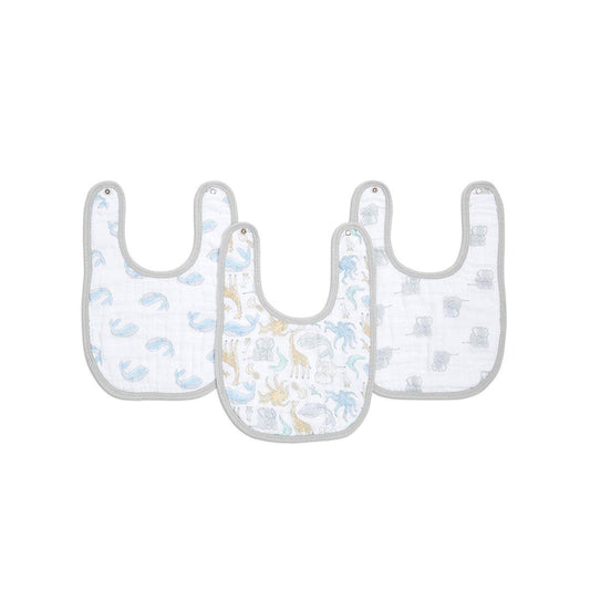 aden + anais Essentials Cotton Snap Bibs - 3 Pack - Natural History