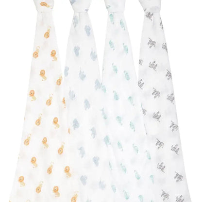 aden + anais Organic Cotton Swaddles - 4 Pack - Animal Kingdom