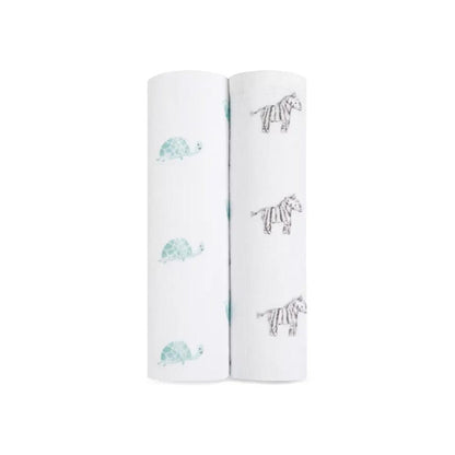 aden + anais Large Organic Cotton Muslin Swaddles 2pk - Animal Kingdom