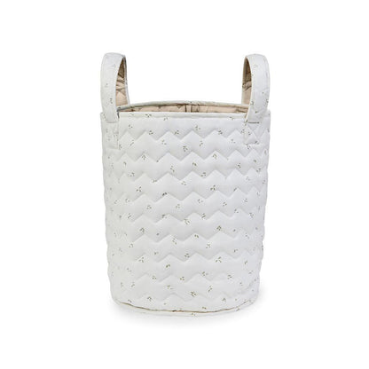 Avery Row Large Quilted Storage Basket  - Nettle Scatter/Birch