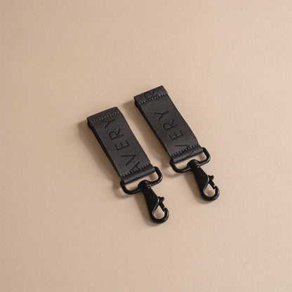 Avery Row Logo Pram Bag Clips - Soft Black