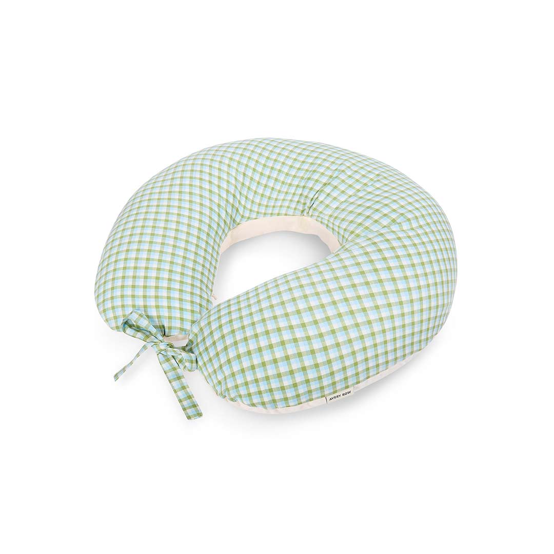 Avery Row Nursing Pillow - Greenhouse Gingham