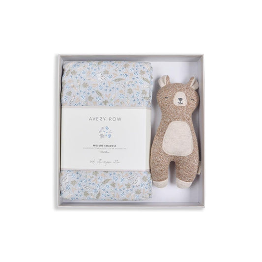 Avery Row Swaddle & Cuddle Gift Set - Nature Trail