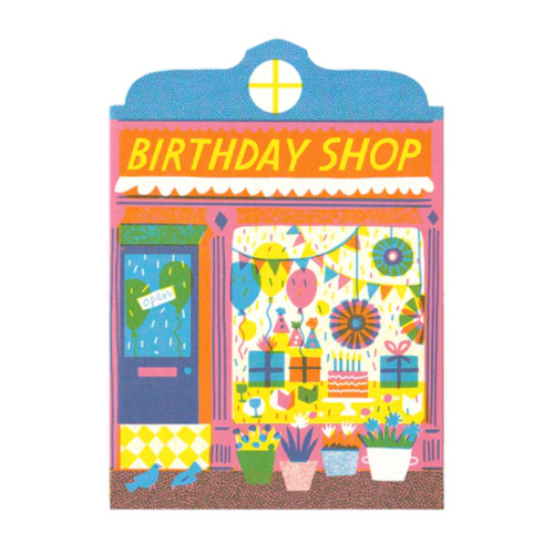 Birthday Shop Die Cut Card -Louise Lockhart