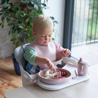 Bababing Una Highchair - White/Wood/Grey