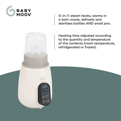 Babymoov NutriSmart+ 4 in 1 Bottle Warmer & Steriliser - with 12v Travel Adaptor - Mineral Beige