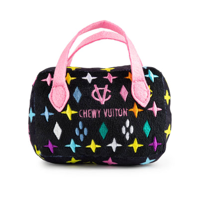 Haute Diggity Dog - Black Monogram Chewy Vuiton Handbag Squeaker Dog Toy