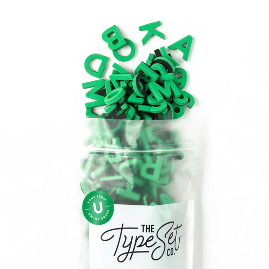1" Uppercase Grass Green Magnetic Letters + Numbers -200pcs