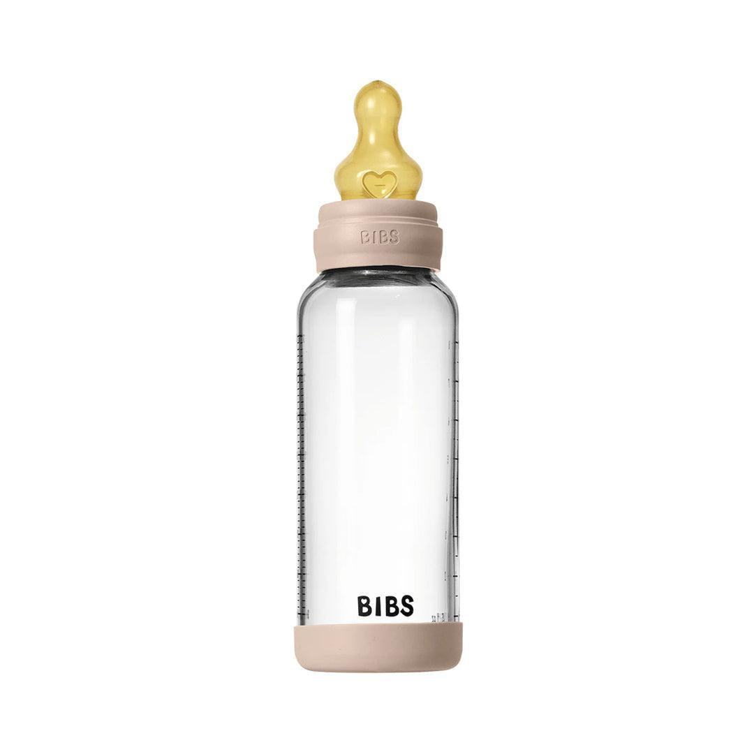 BIBS Slow Flow Baby Glass Bottle Complete Set - Blush