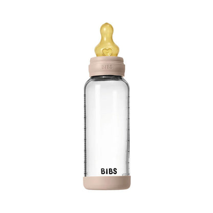 BIBS Slow Flow Baby Glass Bottle Complete Set - Blush