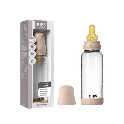 BIBS Slow Flow Baby Glass Bottle Complete Set - Blush