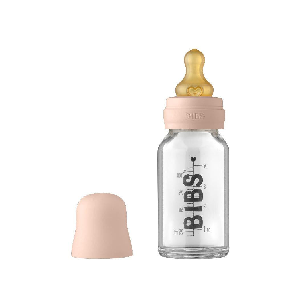 BIBS Slow Flow Baby Glass Bottle Complete Set - Blush
