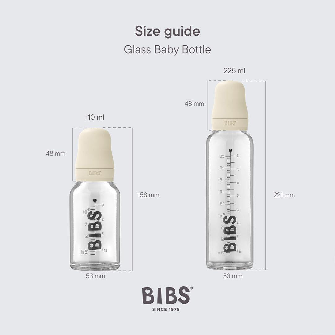 BIBS Slow Flow Baby Glass Bottle Complete Set - Blush