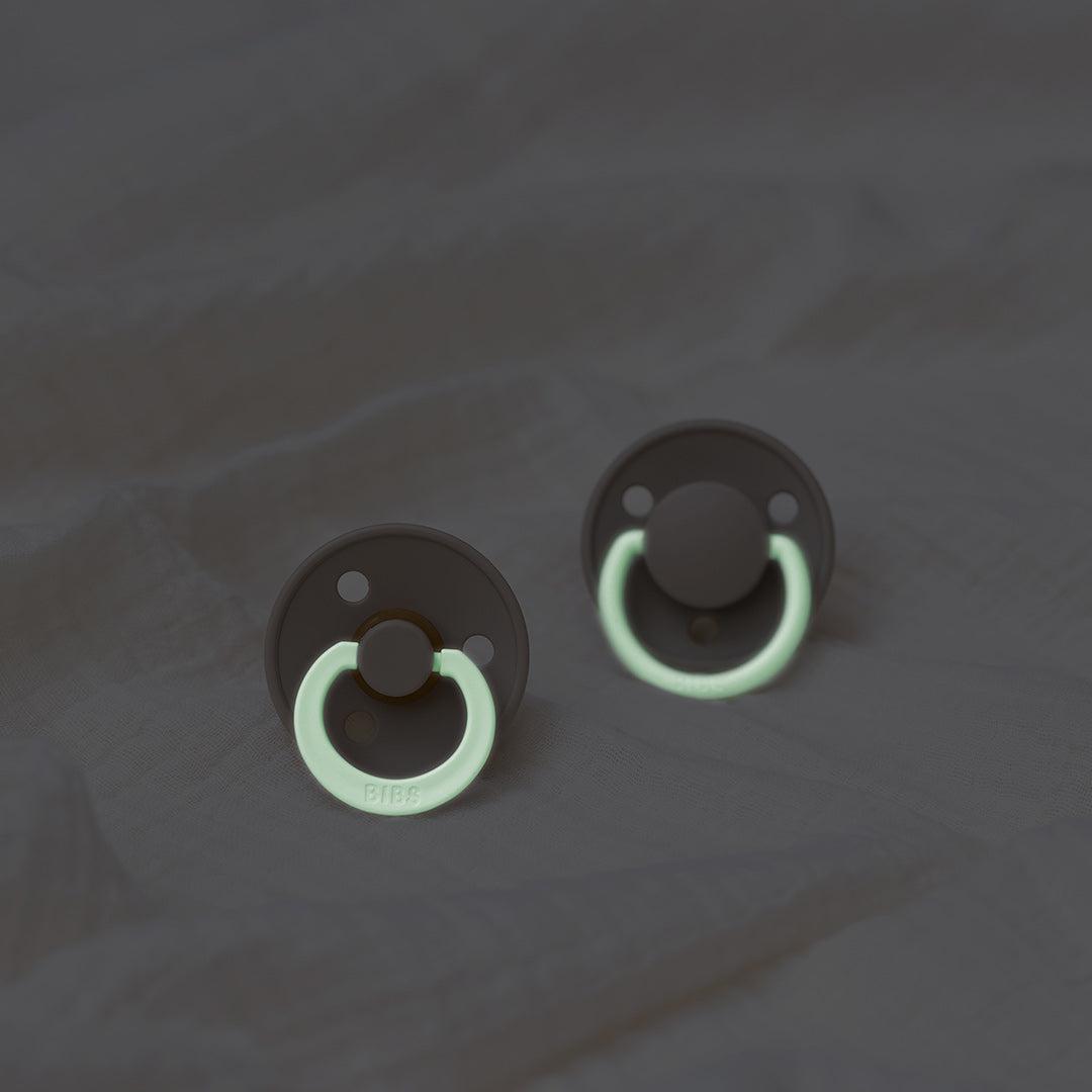 BIBS Colour GLOW Latex Pacifiers - Blush + Vanilla - 2 Pack