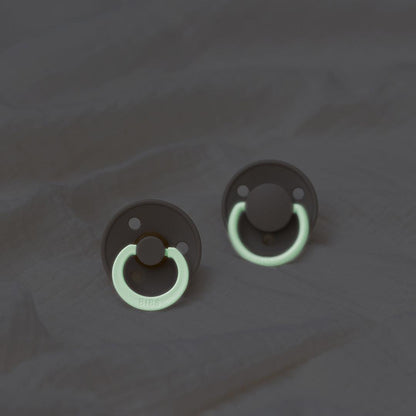 BIBS Colour GLOW Latex Pacifiers - Blush + Vanilla - 2 Pack