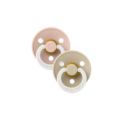 BIBS Colour GLOW Latex Pacifiers - Blush + Vanilla - 2 Pack