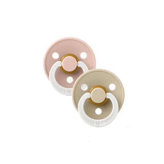 BIBS Colour GLOW Latex Pacifiers - Blush + Vanilla - 2 Pack
