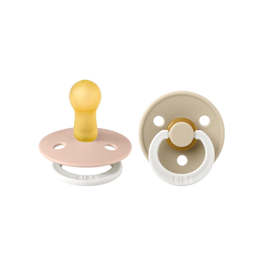 BIBS Colour GLOW Latex Pacifiers - Blush + Vanilla - 2 Pack