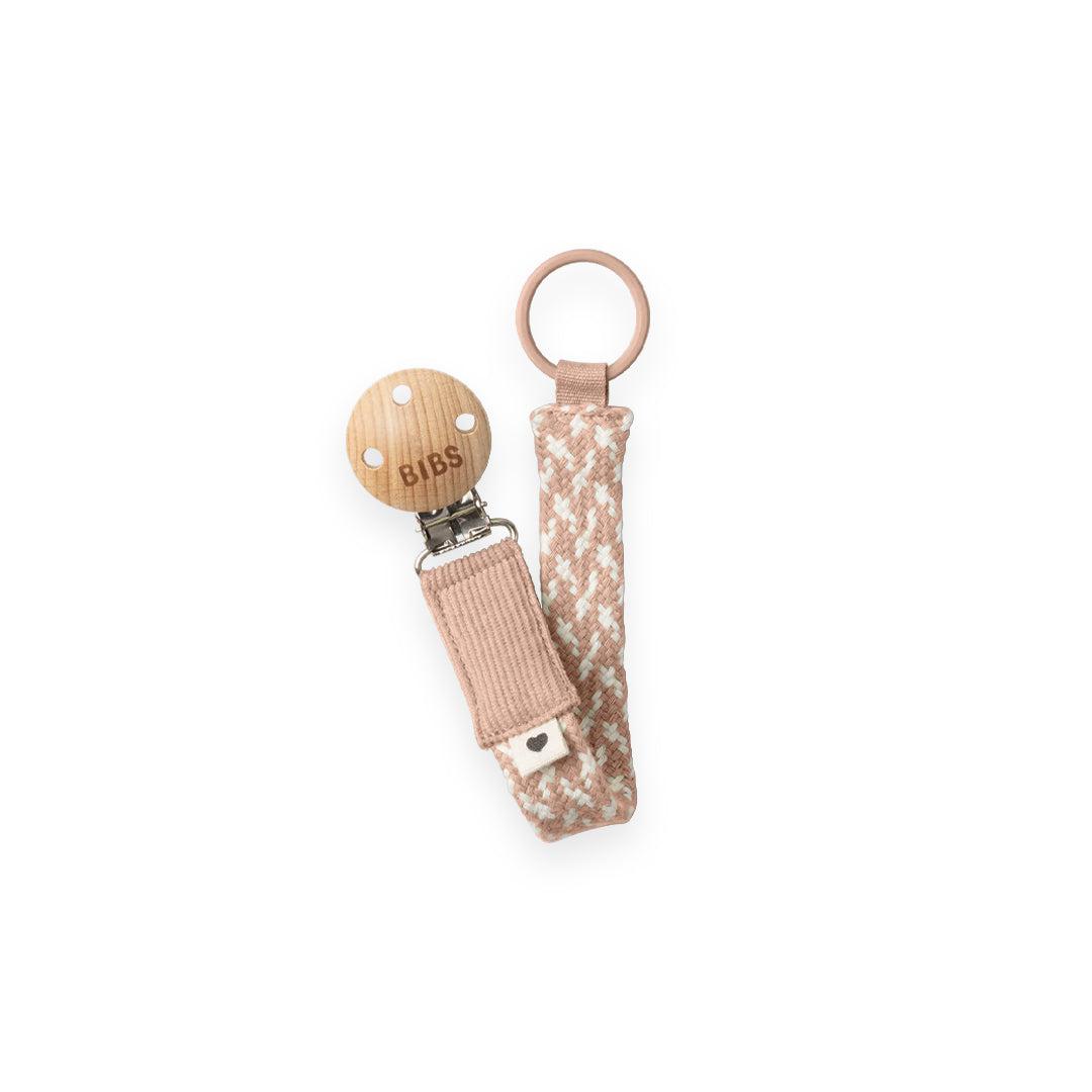 BIBS Paci Braid Pacifier Clip - Blush + Ivory