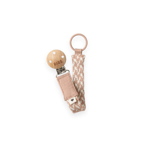 BIBS Paci Braid Pacifier Clip - Blush + Ivory