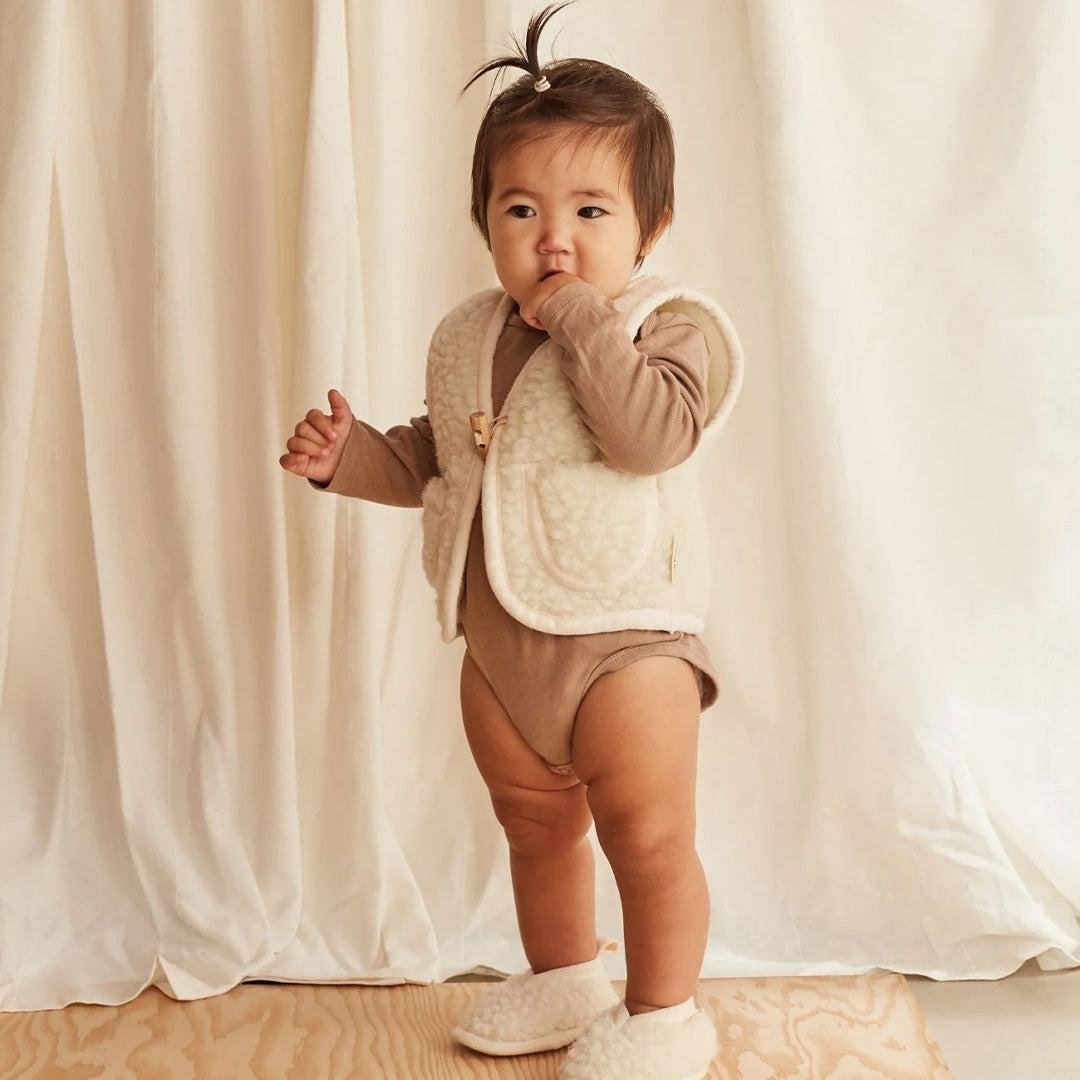 BINIBAMBA Merino Snugglevest  - Milk