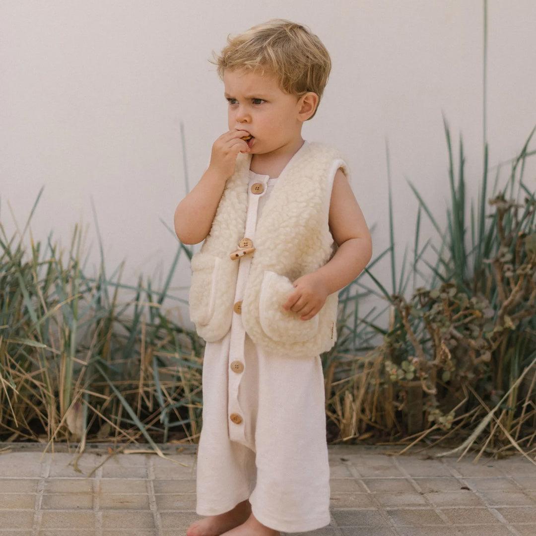BINIBAMBA Merino Snugglevest  - Milk