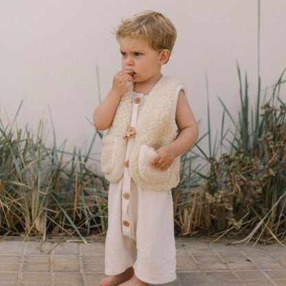 BINIBAMBA Merino Snugglevest  - Milk