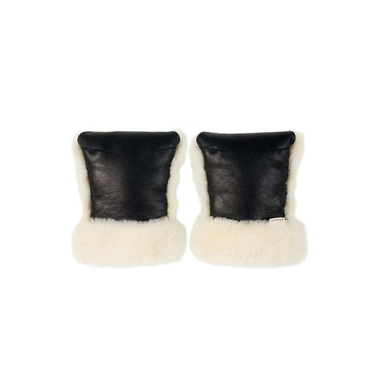 BINIBAMBA Sheepskin Buggy Mittens - Noir + Milk