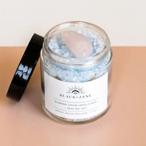 Blueberry Ginger Lotus & Dead Sea Salt Crystal Infused Bath Soak