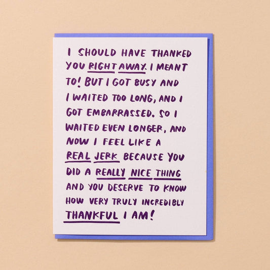 Belated Rambling Thank You - Letterpress Card