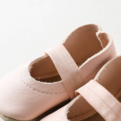 Baby Leather Mary Janes in Blush