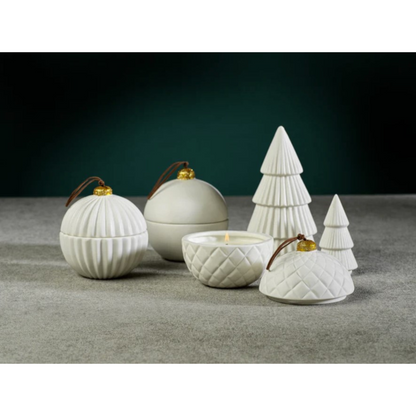 Porcelain Ornament Candle in Siberian Fir