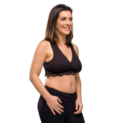 Carriwell Crossover Sleeping + Nursing Bra - Black