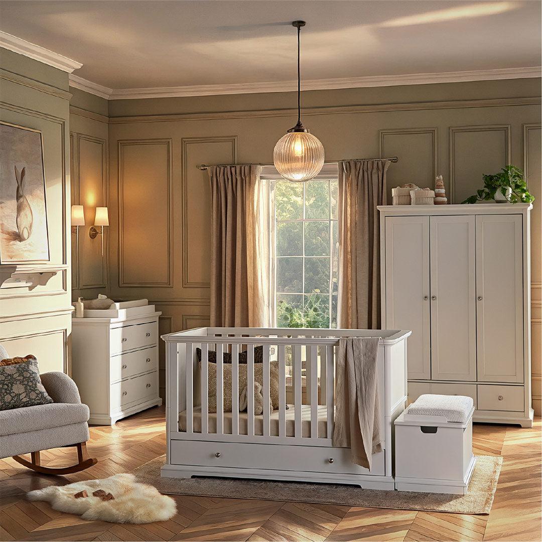 CuddleCo Beaumont 3pc Set - Low Cot Bed - White