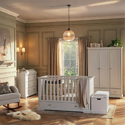 CuddleCo Beaumont 3pc Set - Low Cot Bed - White