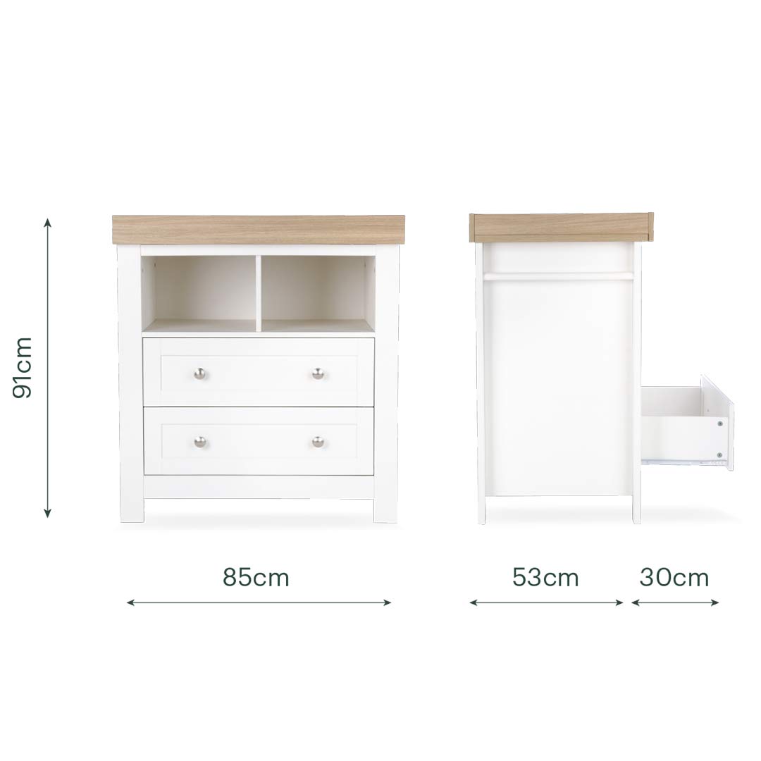 CuddleCo Burford 3pc Set - White/Oak