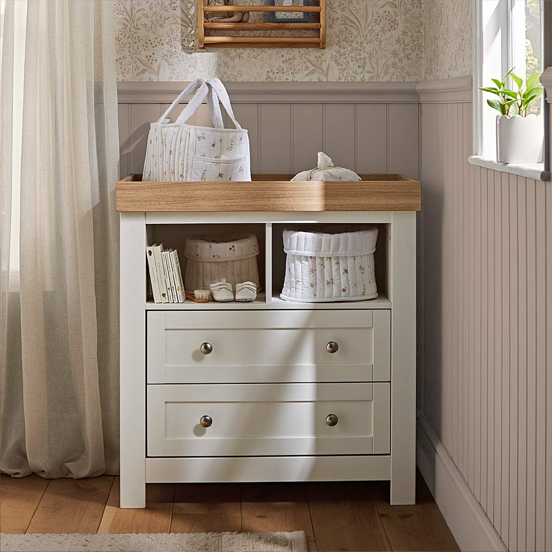 CuddleCo Burford 3pc Set - White/Oak