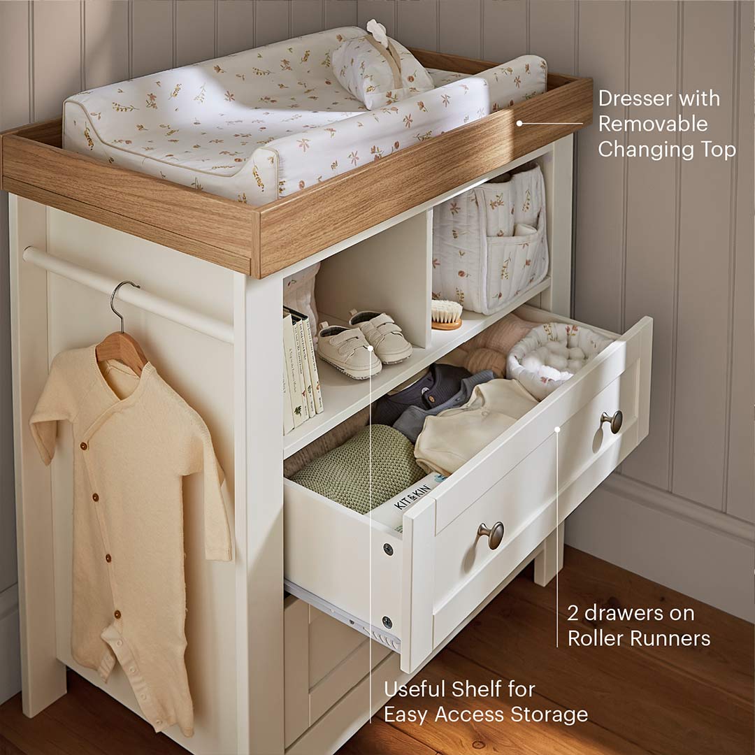 CuddleCo Burford Dresser Changer - White/Oak
