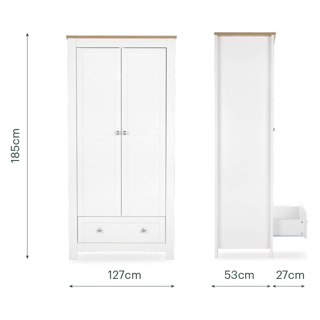 CuddleCo Burford 3pc Set - White/Oak