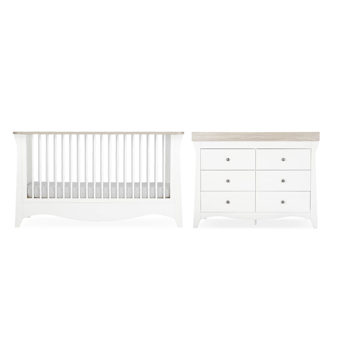 CuddleCo Clara Luxe 2pc Set - White/Ash