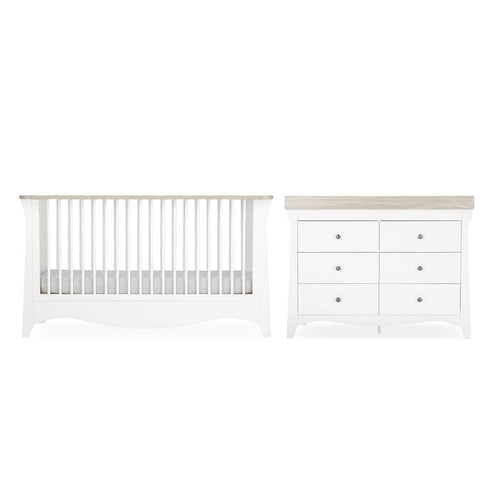 CuddleCo Clara Luxe 2pc Set - White/Ash