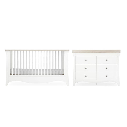CuddleCo Clara Luxe 2pc Set - White/Ash