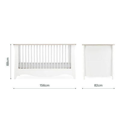 CuddleCo Clara Luxe 2pc Set - White/Ash