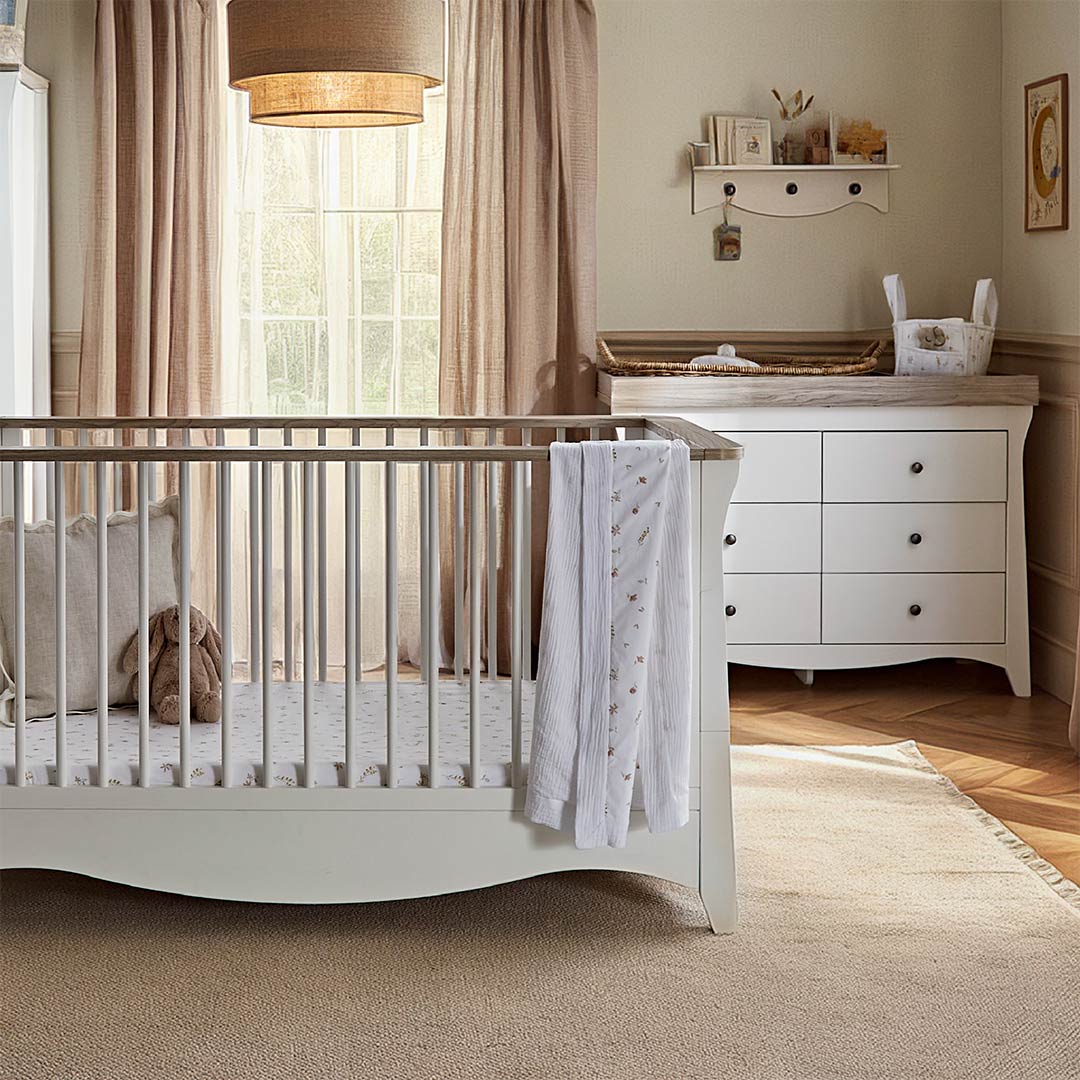 CuddleCo Clara Luxe 2pc Set - White/Ash