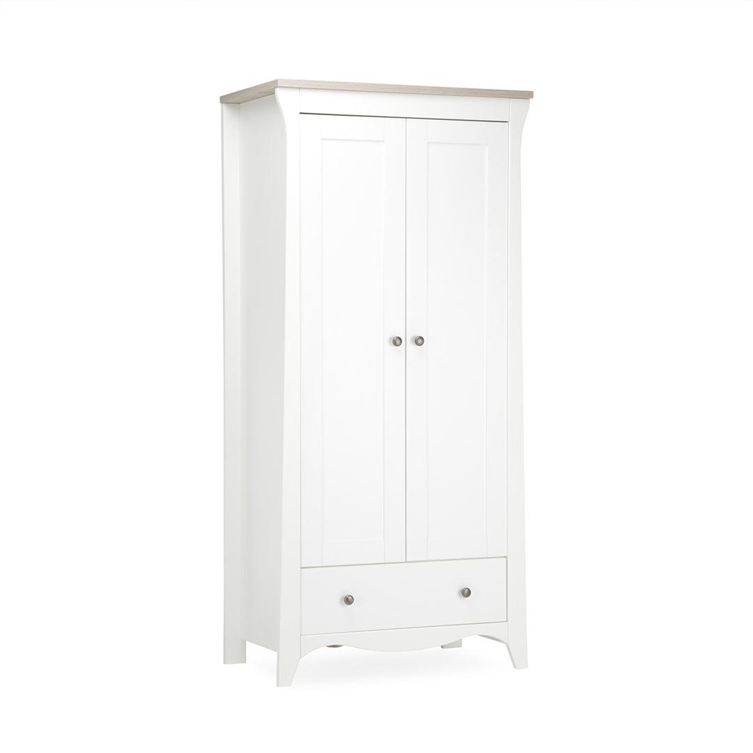 CuddleCo Clara 2-Door Double Wardrobe   - White/Ash