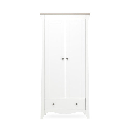 CuddleCo Clara 2-Door Double Wardrobe   - White/Ash