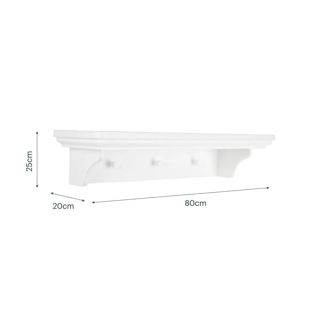 CuddleCo Shelf (800m with 3 knobs) Assembled - White