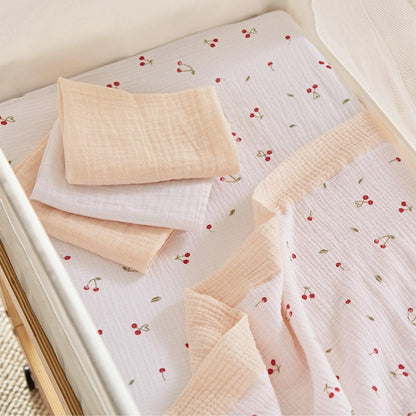 CuddleCo Universal Crib/ Co Sleeper Bedding Set - Ditsy Cherry