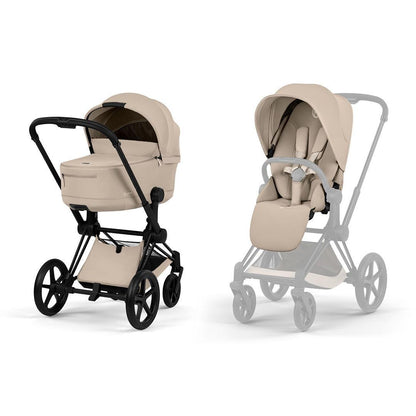 CYBEX PRIAM Pushchair & Fold Cot - Comfort - Cozy Beige/Black