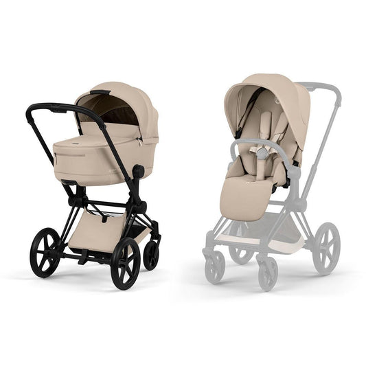 CYBEX PRIAM Pushchair & Fold Cot - Comfort - Cozy Beige/Black